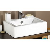Vasque ceram cubic blanche