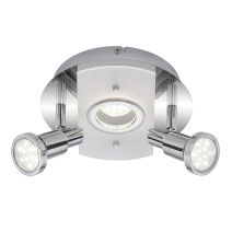 Plafonnier salle de bains led gu10 2x3w + 1x5w led 250lm d200mm ip20