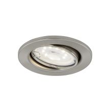 Spot rond enc. orient. led gu10 5w 400lm d86mm ip23 metal nickel mat