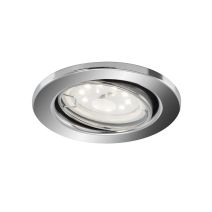 Spot rond enc. orient. led gu10 5w 400lm d86mm ip23 metal chrome
