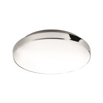 Plafonnier led 12w 1270lm d310mm ip 44 pvc metal blc chrome verre decor etoile