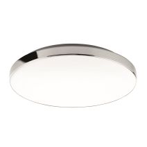 Plafonnier led 18w 1900lm d370mm ip 44 pvc metal blc chrome verre decor etoile