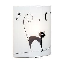Applique murale brilliant cat 60w blanc-noir