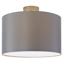Plafonnier brilliant clarie 60w acier et gris