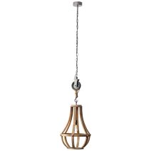 Suspension decorative brilliant church 60w bois clair