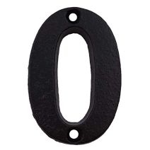 Chiffre acier noir 9,5x6cm n° 0