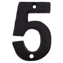 Chiffre acier noir 9,5x6cm n° 5