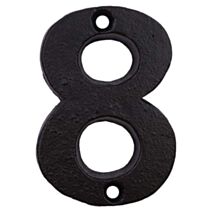 Chiffre acier noir 9,5x6cm n° 8