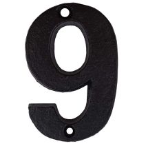 Chiffre acier noir 9,5x6cm n° 9
