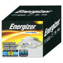 Spot led encastrable et orientable blancs 5w 450lm 4000k x3