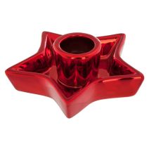 Support chandell métal rouge étoile