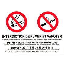 Panneau 275x190mm interdit de fumer - CHAPUIS