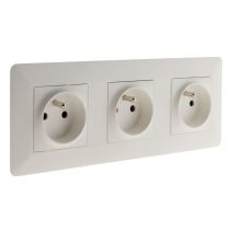 Triple prise 2p+t 16a precablee blanc - artezo 