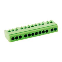 Bornier de terre 12 modules vert - INOTECH