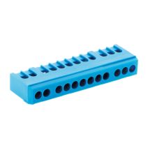 Bornier neutre 12 modules bleu
