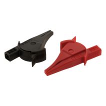 Lot de 2 pinces d4mm de securite large ouverture: 1 rouge + 1 noire - zenitech
