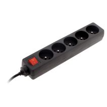 Multiprise 5 prises 16a 2P+T interrupteur noir - ZENITECH