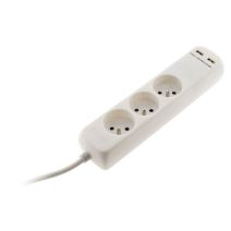Multiprise 3 prises 16a 2P+T avec 2xUSB en 2.1a cable h05vvf 3g1mm² 1m - ZENITECH