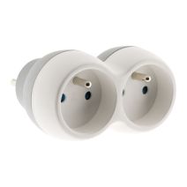 Fiche 2 prises Biplite 16a 2P+T facade gris / blanc