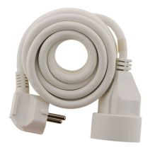 Rallonge électrique ménager 16a 2P+T ho5vv-f 3g1,5mm² blanc 5m - ZENITECH