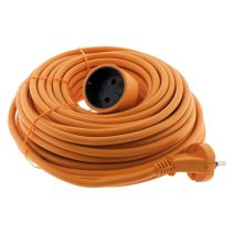 Rallonge électrique de jardin 16A Ho5Vv-F 2x 1,5 2P Sans Terre Orange 20m - ZENITECH