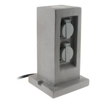 Borne de jardin 2x 16a 2p+t+ programmateur ho7rn-f 3g1,5mm² de 5m - matiere resine - zenitech