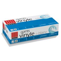 Boite 100 Gant vinyle poudre blanc, s