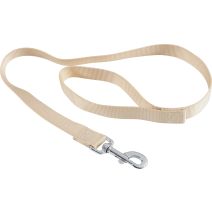 Laisse nylon coloris unis beige largeur 15 mm longueur 1 m