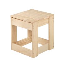 Tabouret bas en bois de pin