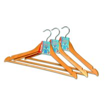 Cintre bois verni col galbe