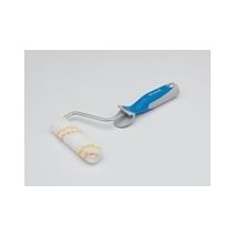 Rouleau finition satin tissu microfibres 9 mm raye jaune et marron 110mm