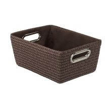 Corbeille salle de bain chromo marron