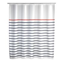 Rideau de douche 180x200 marine blanc polyester