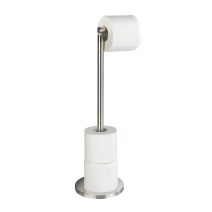 Porte papier wc sur pied en inox mat