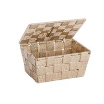 Corbeille salle de bain avec couvercle adria beige