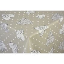 Nappe coton enduit coeur ardoise beige 15m