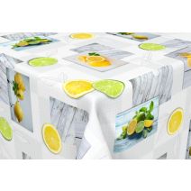 Nappe toile cirée lemon 1,4m