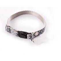 Collier chat pois 17/27 gris