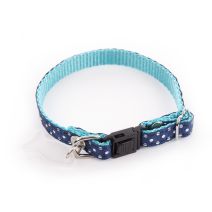 Collier chat pois 17/27 marine