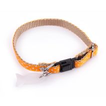 Collier chat pois 17/27 orange fluo