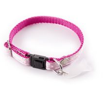 Collier chat pois 17/27 rose pastel