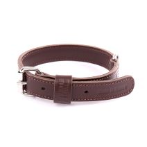 Collier doublé ep. 35/75 marron cuir vachette