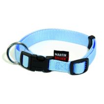 Collier nylon réglable 16-30/45 bleu pastel