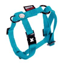 Harnais nylon réglable 16-35/50 turquoise