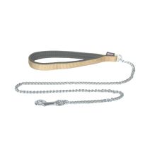 Laisse chaîne fine nylon 20-100 beige