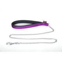 Laisse chaîne fine nylon 20-100 mauve
