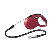 Laisse sangle Newclassic cordon 5m rouge - FLEXI