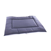 Tapis ouatine 90x65 bleu marine et gris clair