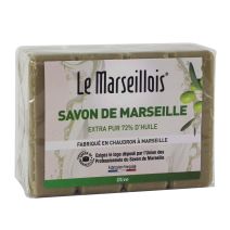 Véritable savon de marseille olive, format savonnette 4x100g