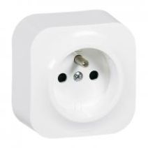 Prise 2P+T Horizontale saillie Profil Eco Blanc 